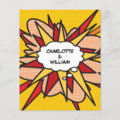 Papier Budget Comic Book Pop Art Faire-part de mariage (Dos)