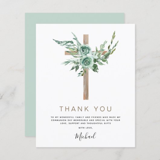 Papier Budget Commune Sainte Communion Merci Vert (Devant / Derrière)