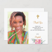 Papier Budget confirmation photo florale fille merci (Devant / Derrière)