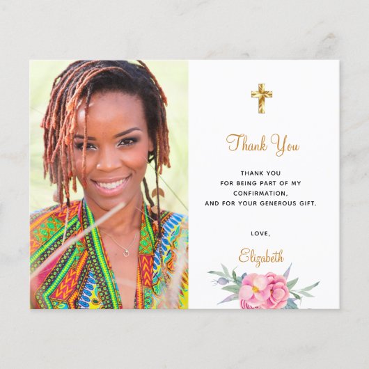 Papier Budget confirmation photo florale fille merci (Devant)