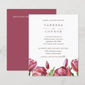 Papier BUDGET Coquelicots Rouges Élégant Mariage Floral B (Devant / Derrière)