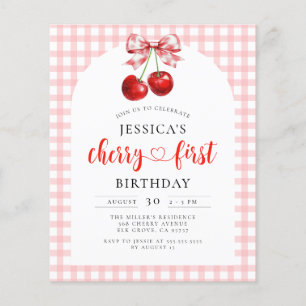Papier Budget Coquette Cherry Première Invitation d'anniv