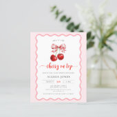 Papier Budget Coquette Cherry sur le Baby shower Invitati (Debout devant)
