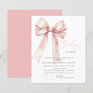 Papier Budget Coquette Pink Bow Girl Baby shower