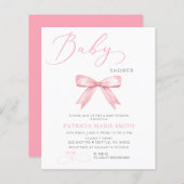 Papier Budget Coquette Pink Bow Girl Baby shower (Devant / Derrière)