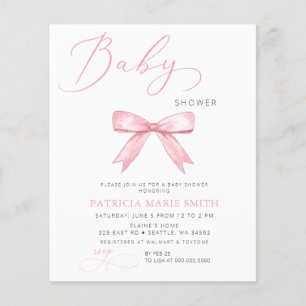 Papier Budget Coquette Pink Bow Girl Baby shower