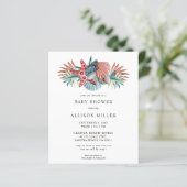 Papier Budget Coral Beach Baby shower Invitation (Debout devant)