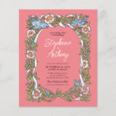 Papier Budget Coral Fleur sauvage Bird Floral Mariage fro (Devant)