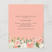 Papier Budget Coral Floral Photo Graduation Faire-part (Dos)