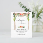Papier Budget Coral Peach Floral Arc Mariage (Debout devant)