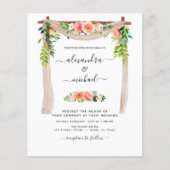 Papier Budget Coral Peach Floral Arc Mariage (Devant)