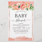 Papier Budget Coral Pêche Baby shower Pastel Invitation (Devant)