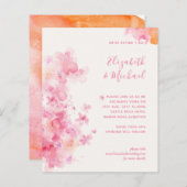 Papier Budget Coral Rose Cherry Blossom Wedding Invite (Devant / Derrière)