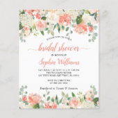Papier Budget Coral & Rose Rose nuptiale Invitation (Devant)