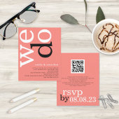 Papier BUDGET Coral Rose Texte QR Code Mariage Invitation