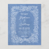 Papier Budget Cornflower Blue Floral Faire-part de mariag (Devant)