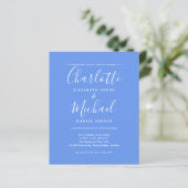 Papier Budget Cornflower Blue Photo Faire-part de mariage (Debout devant)