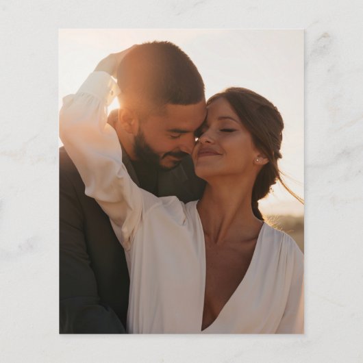 Papier Budget Cornflower Blue Photo Faire-part de mariage (Dos)