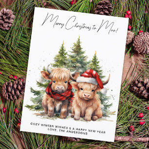 Papier Budget Cosy Highland Cow Calf Farm Joyeux Noël