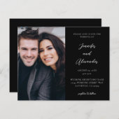 Papier Budget Côté Photo Mod El Calligraphie Mariage Noir (Devant / Derrière)