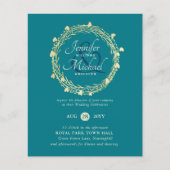 Papier BUDGET Couleur Tendances Gold Wreath Wedding Invit (Devant)