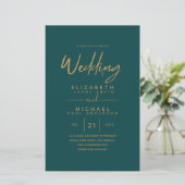 Papier BUDGET Couleur Tendances Mariage OR Inviter Modern (Debout devant)