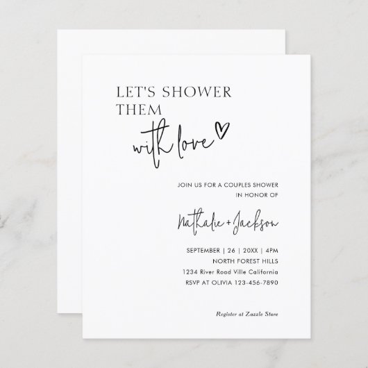 Papier BUDGET Couple Faisons-les douter avec amour nuptia (Devant / Derrière)