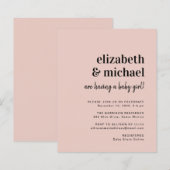 Papier Budget Couples Baby Girl Douche Invitation (Devant / Derrière)