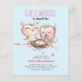 Papier BUDGET Couples Baby shower Cute Owls Woodland Inv. (Devant)