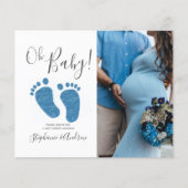 Papier Budget Couples de pieds bleus Baby shower Invitati (Devant)