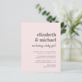 Papier Budget Couples Roses Bébé Fille Douche Invitation (Debout devant)