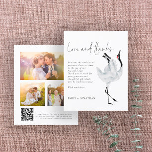 Papier BUDGET Crane 3 photo QR Mariage Merci