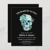 Papier Budget Crâne gothique Halloween Faire-part de mari (Devant / Derrière)