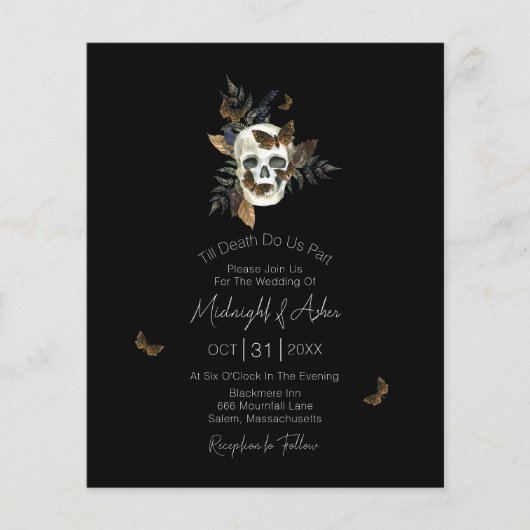 Papier Budget Crâne jusqu'à la mort Do Us Part Mariage In (Devant)