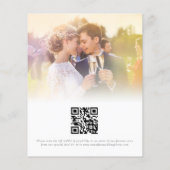 Papier BUDGET Crane Photo Code QR Mariage Remerciements (Dos)