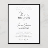 Papier BUDGET Cravate noire simple Mariage de script blan (Devant)