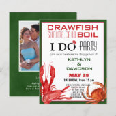 Papier BUDGET Crawfish Fiançailles 4 Invitation photo (Devant / Derrière)