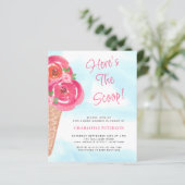 Papier Budget Crème glacée thème Filles Invitation Baby s (Debout devant)