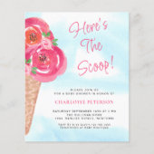 Papier Budget Crème glacée thème Filles Invitation Baby s (Devant)