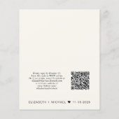 Papier Budget Crème QR Code Mariage Réception Invitation (Dos)
