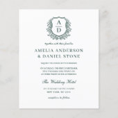 Papier Budget Crest Monogramme Mariage QR Code Invitation (Devant)