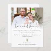 Papier Budget Croisé Photo Baptême Amour Merci (Devant / Derrière)