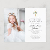 Papier Budget Croix florale blanche photo première commun (Devant)