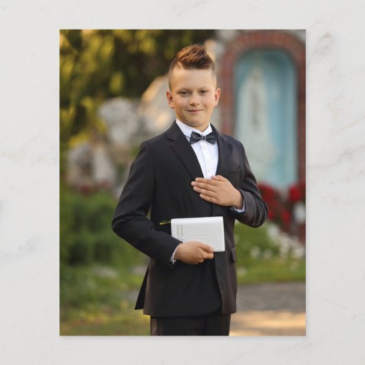 Papier Budget Croix religieuse Boy Première communion (Dos)