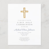 Papier Budget Croix religieuse Boy Première communion (Devant)