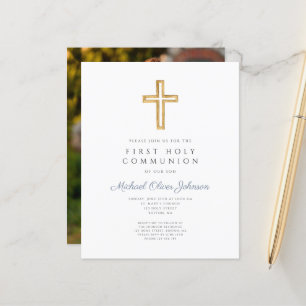 Papier Budget Croix religieuse Boy Première communion