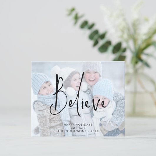 Papier Budget Croyez Script Nom de la photo Année Noël (Debout devant)