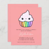 Papier Budget Cupcake Invitation de fête d'anniversaire d (Devant / Derrière)