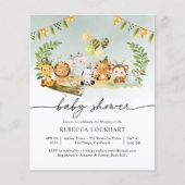 Papier Budget Cute Animal Boy Baby shower Invitation (Devant)