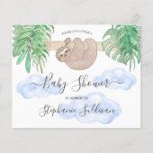 Papier Budget Cute Baby Boy Sloth Baby shower Invitation (Devant)